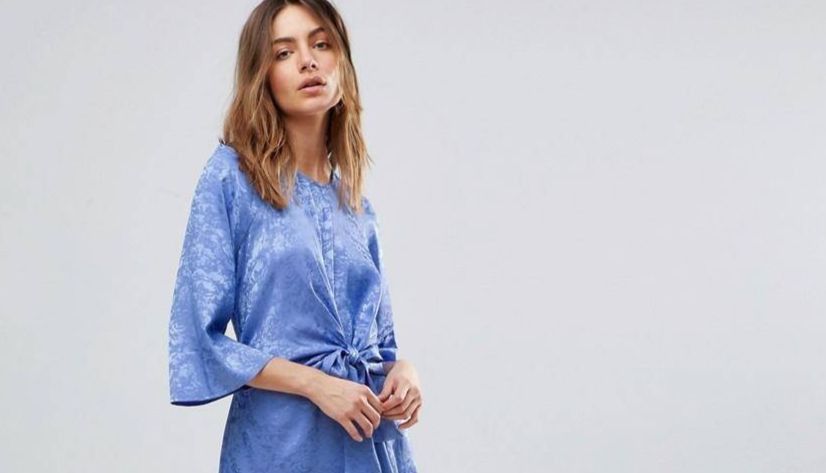 Y.A.S Satin Midi Dress With Kimono Sleeve $103